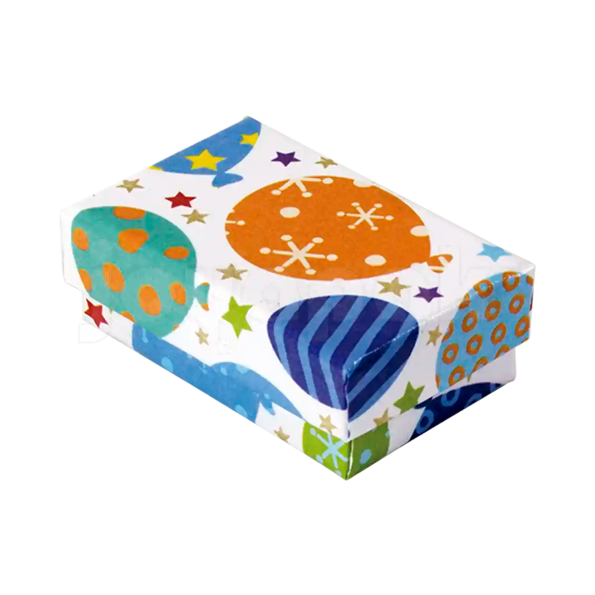 Dimensiones de la cajita mini para broquel Fancy de Joyapak, medidas 4 cm por 4 cm por 3 cm.