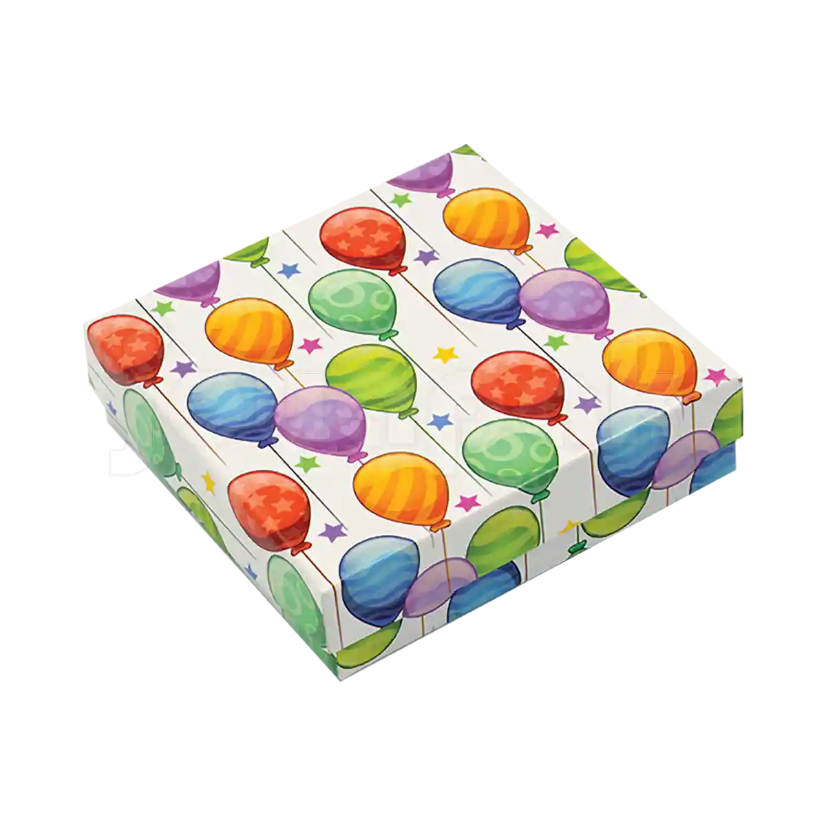 Variedad de cajas de cartón cuadradas para pulsera de la línea Fancy con múltiples diseños coloridos.