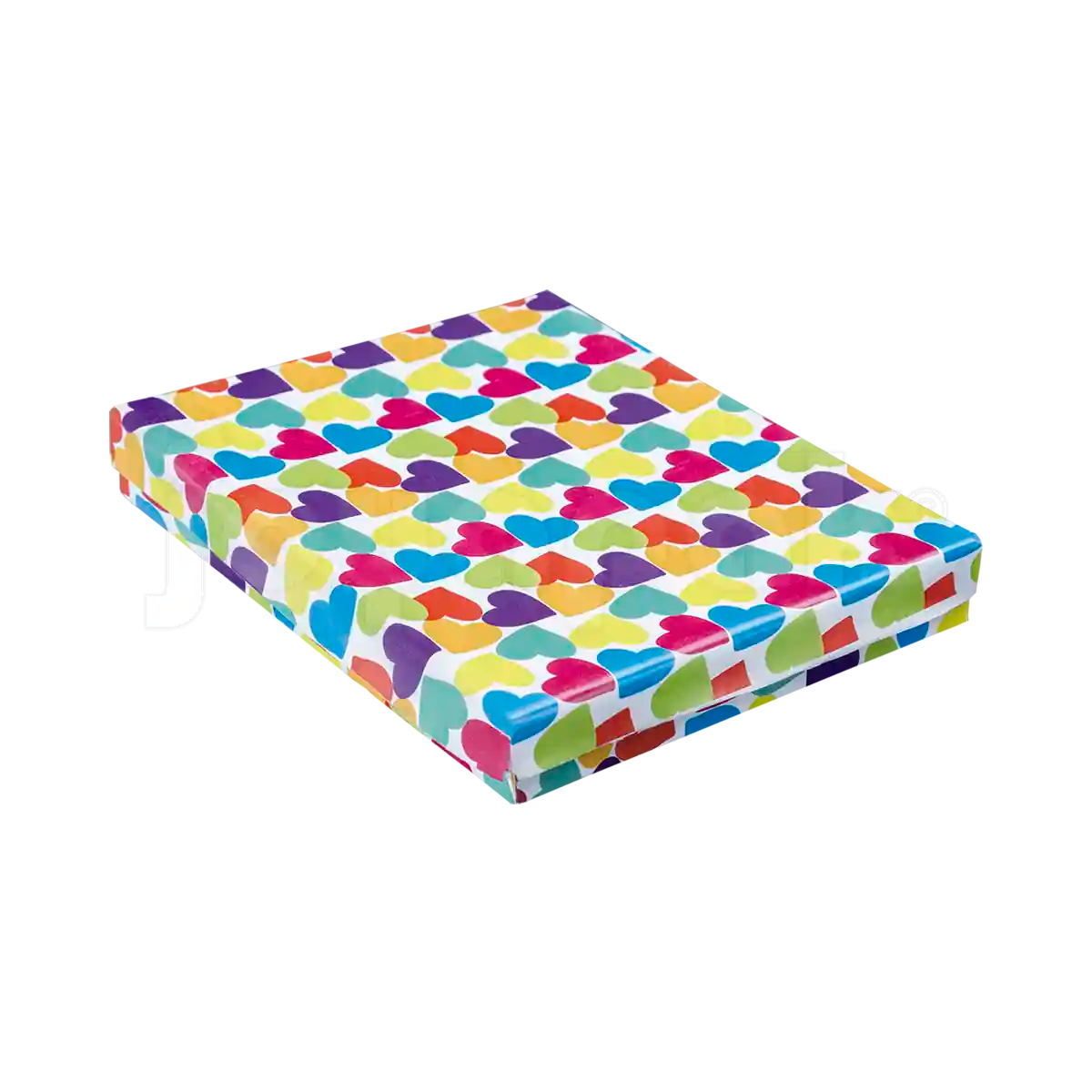 Dimensiones de la caja para collar grande Fancy de Joyapak, medidas 18.5 cm de largo por 13 cm de ancho.