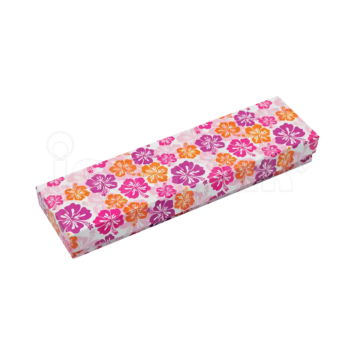 Variedad de cajas de cartón para pulsera de la línea Fancy con múltiples estampados coloridos.