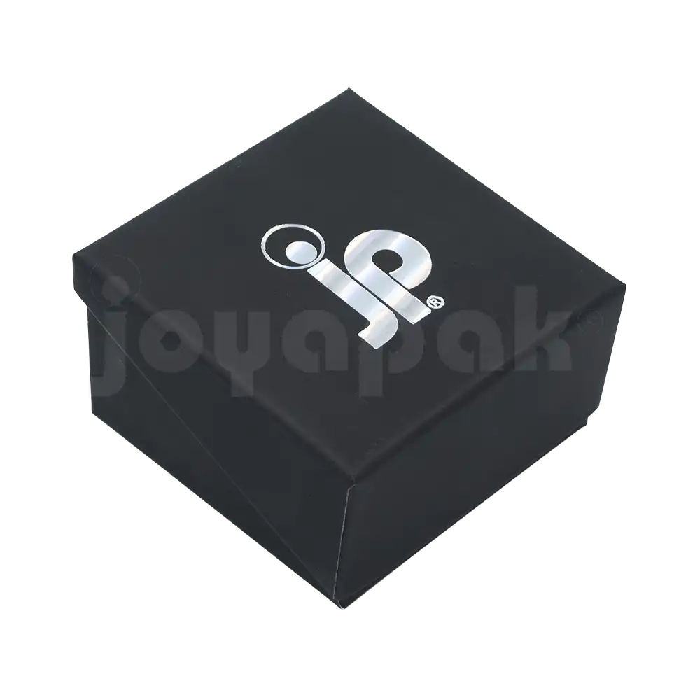 Caja de cartón negro para juego sin joyería personalizada con logo cerrada