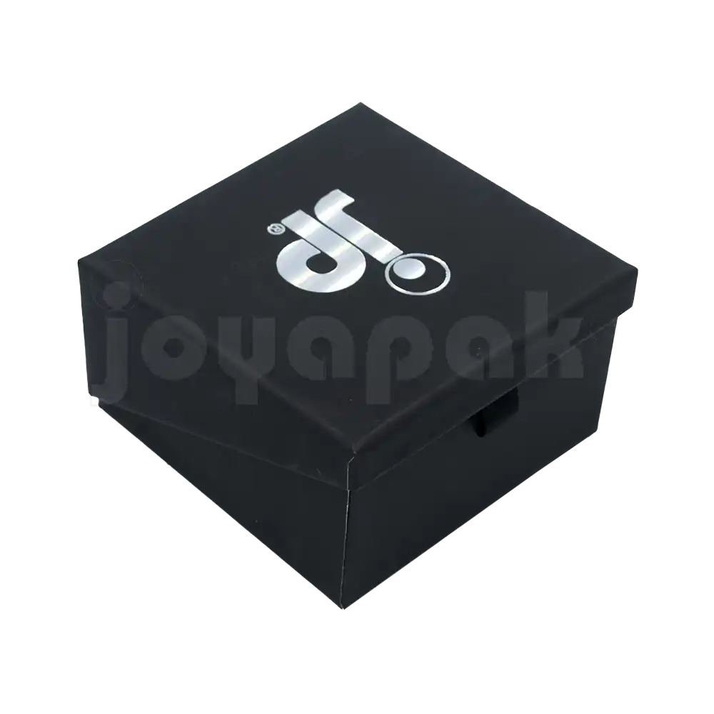Caja de cartón negro para juego cerrada personalizada con logo