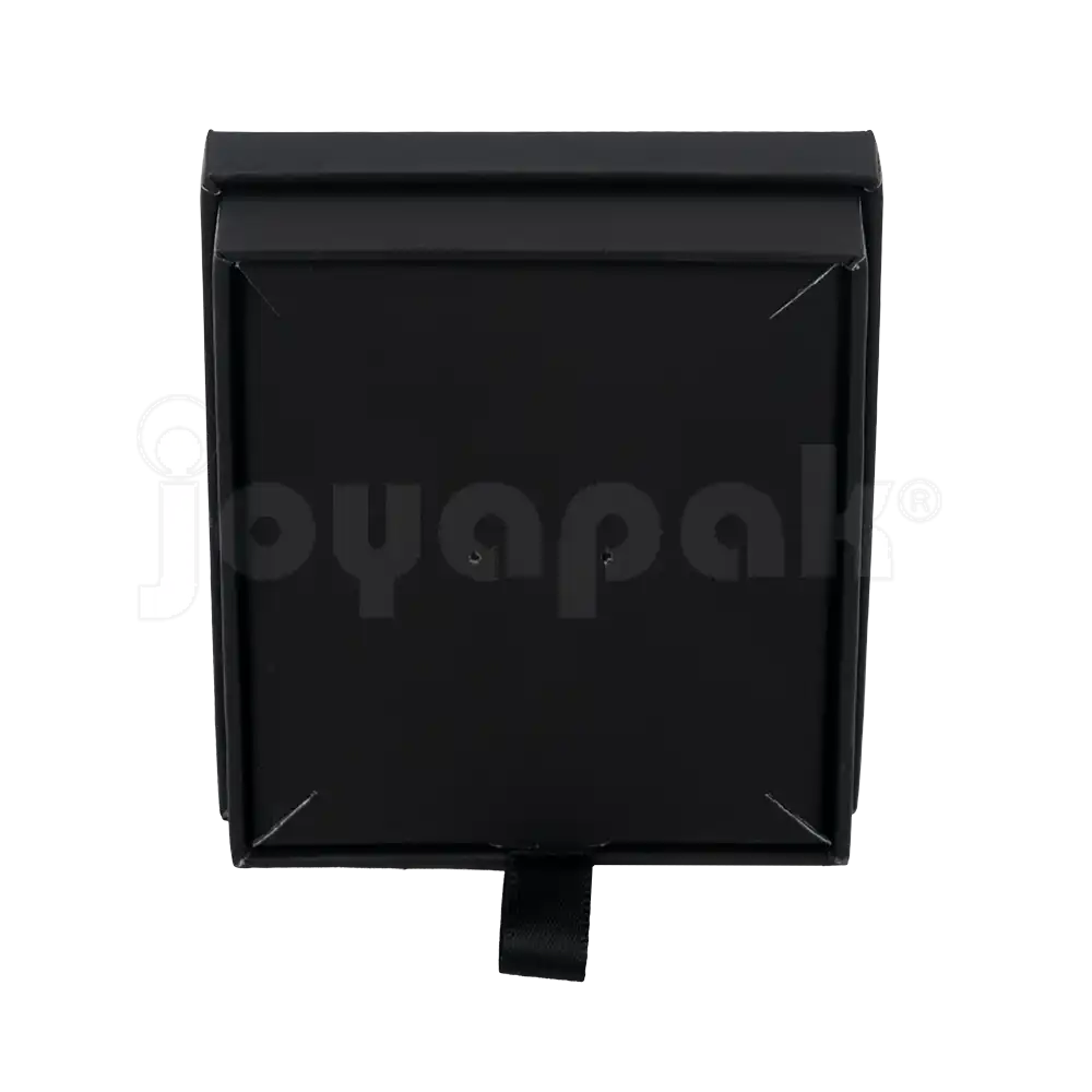 Caja de cartón negro para juego abierta sin joyería