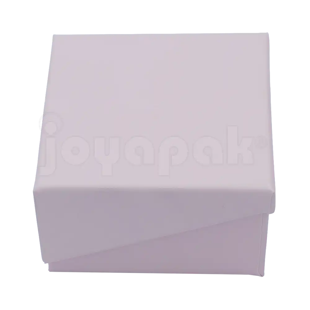 Caja de cartón taupe para juego sin joyería vista cerrada