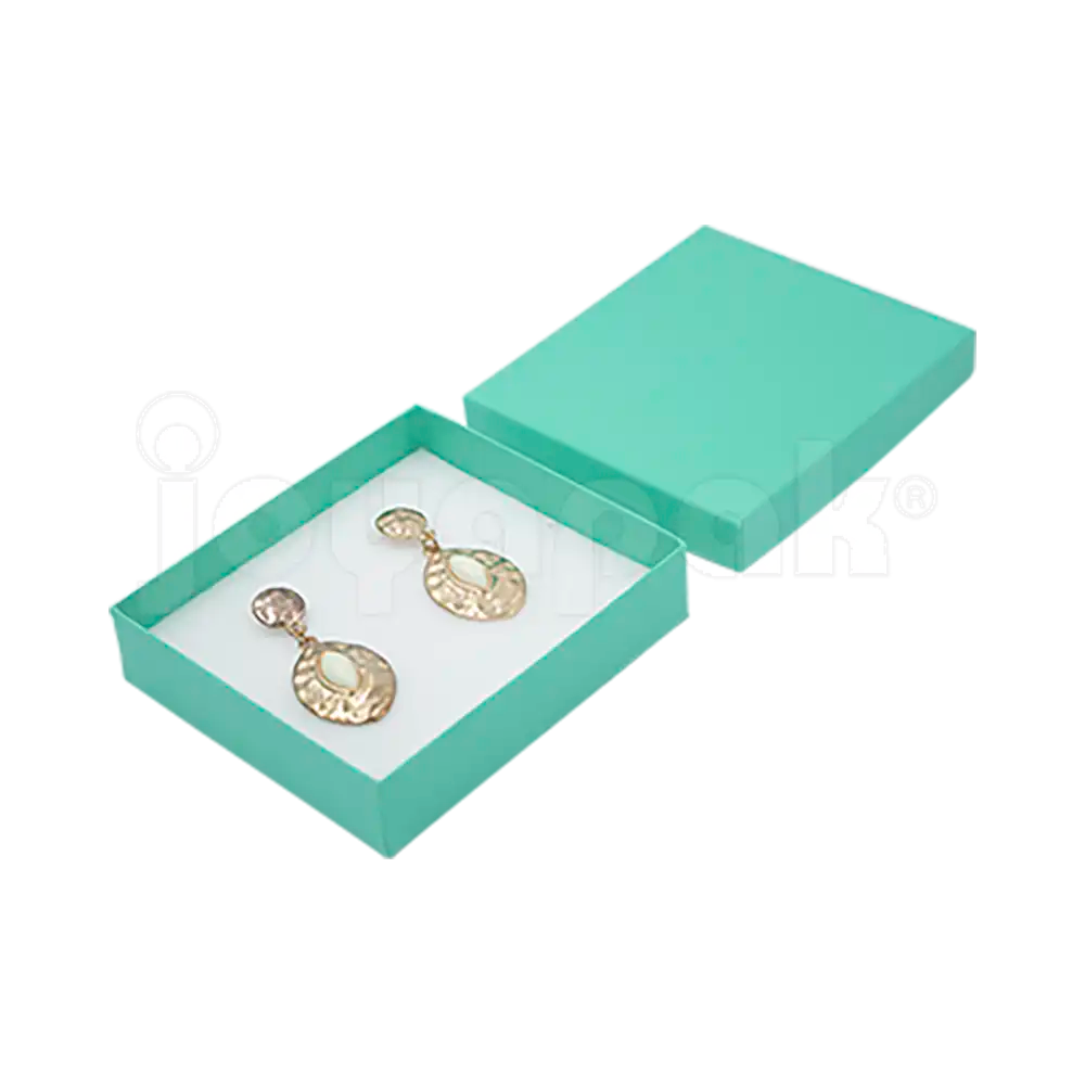 Caja Lino Cuadrada para Juego Grande: Arete, Cadena con Dije