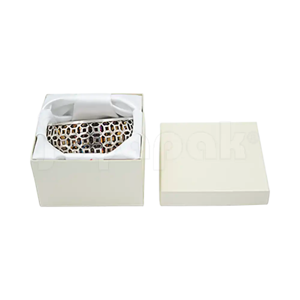 Caja Lino Cuadrada Alta para Brazalete-Reloj