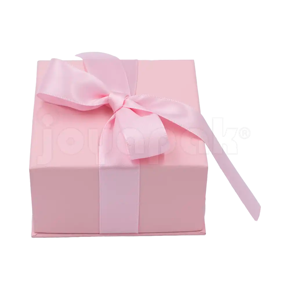 Caja Milán para aretes de cartón rígido color Rosa PK de costado.