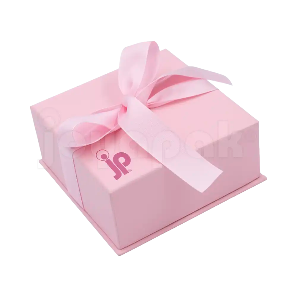 Caja Milán para juego de cartón rígido color Rosa PK de costado de cerca.