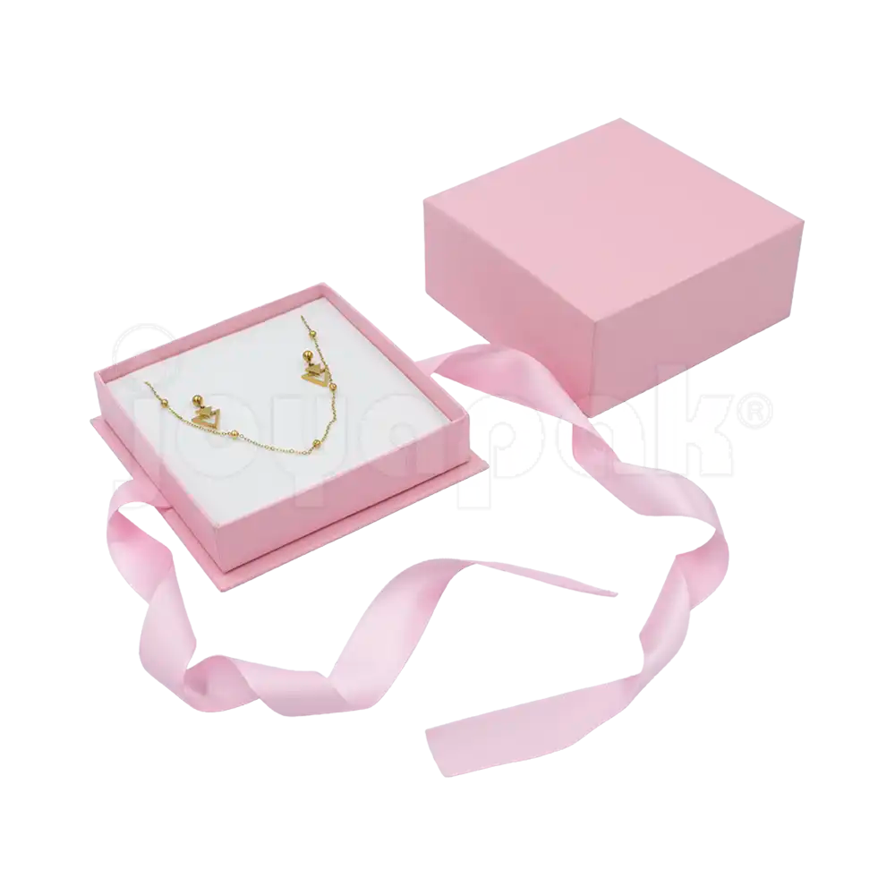 Caja Milán para juego de cartón rígido texturizado color Rosa PK.