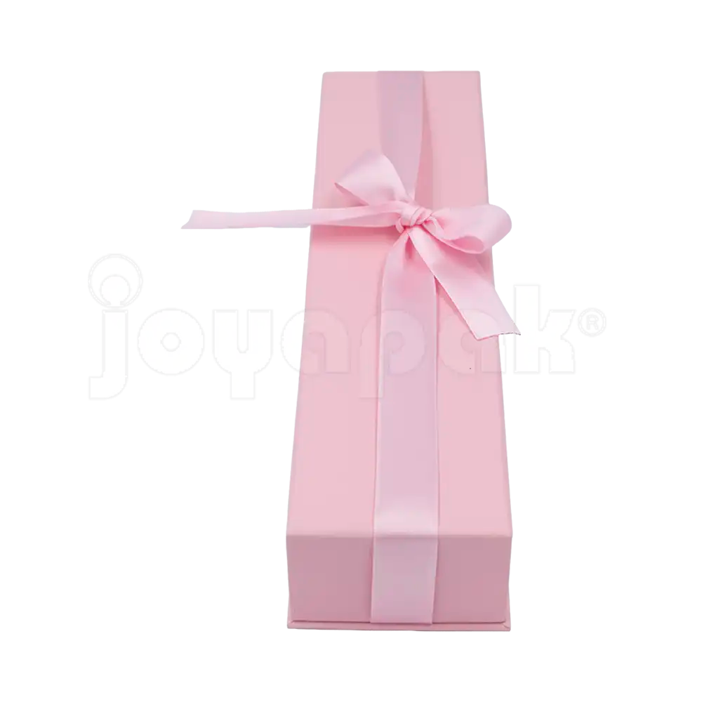 Caja Milán para pulsera de cartón rígido color Rosa PK de costado.