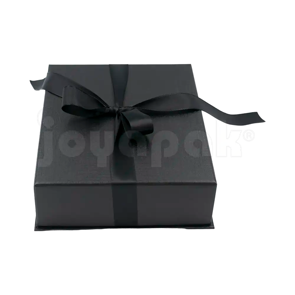 Caja Milán para gargantilla de cartón rígido color Negro BK vista posterior.