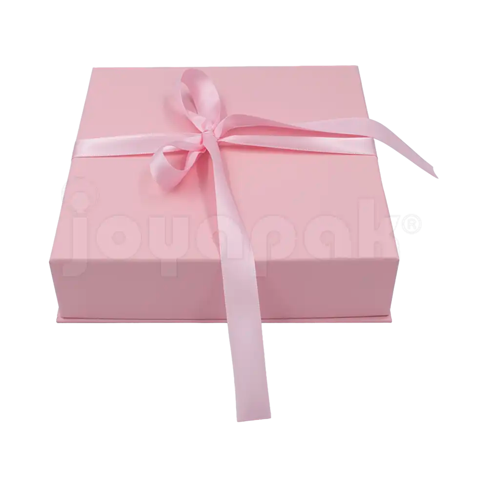 Caja Milán para collar grande de cartón rígido color Rosa PK de costado.