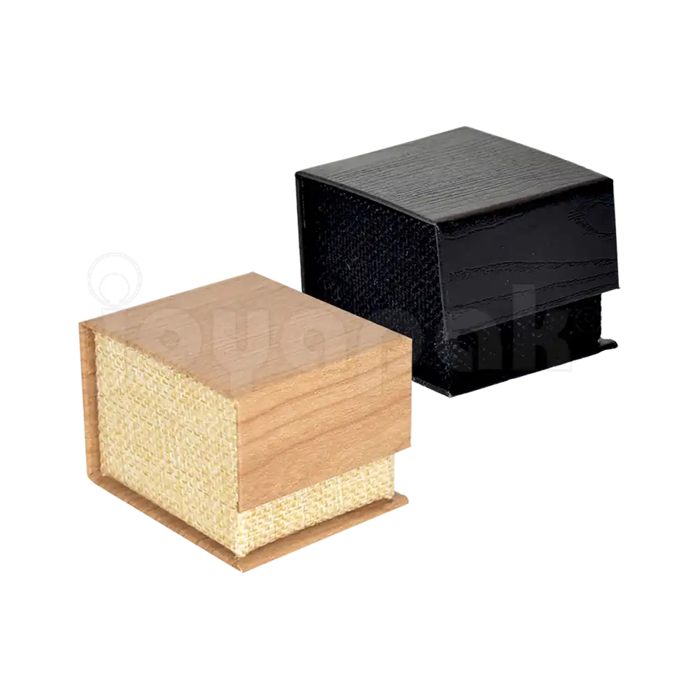 Caja Burlap para Anillo