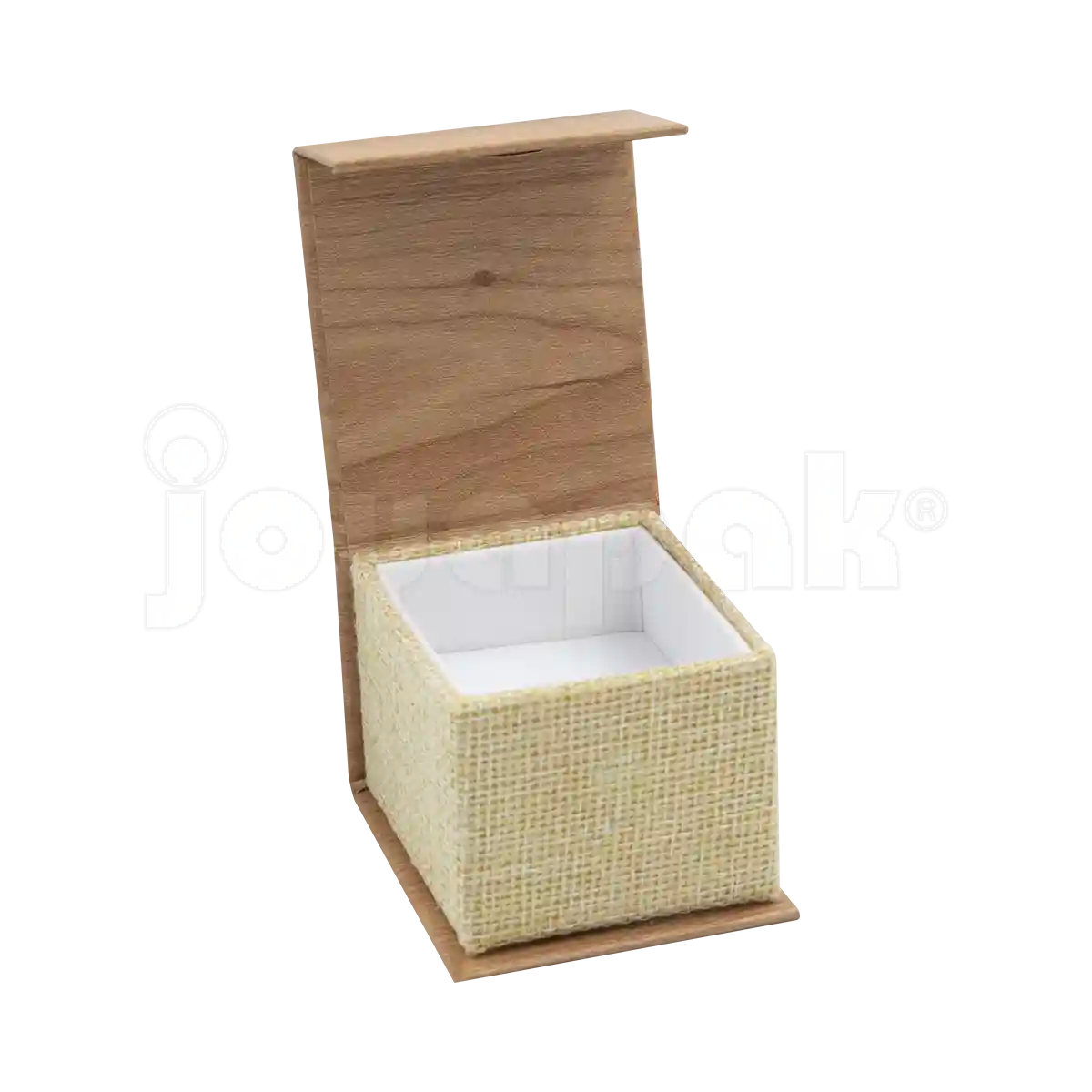 Caja Burlap para Anillo