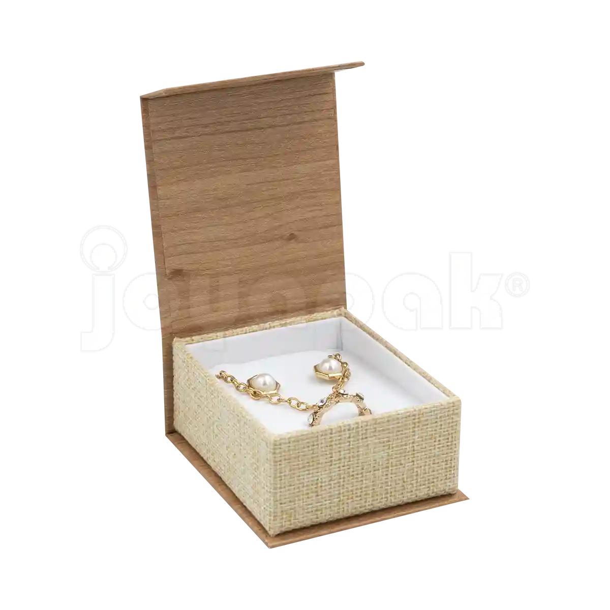 Caja Burlap para Aretes