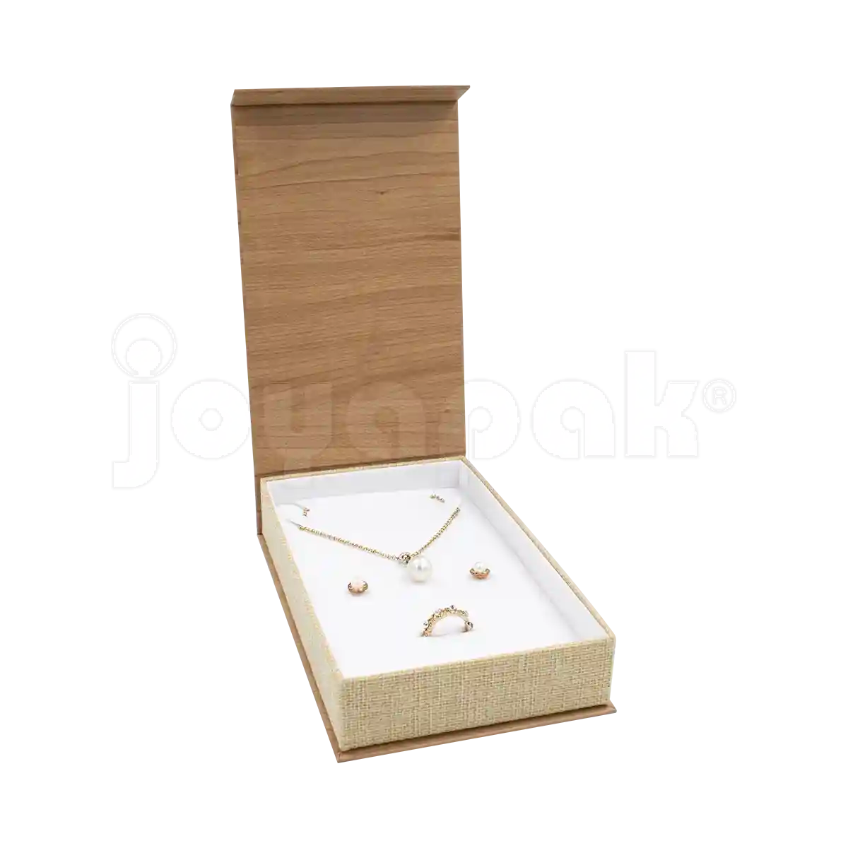 Caja Burlap para Collar