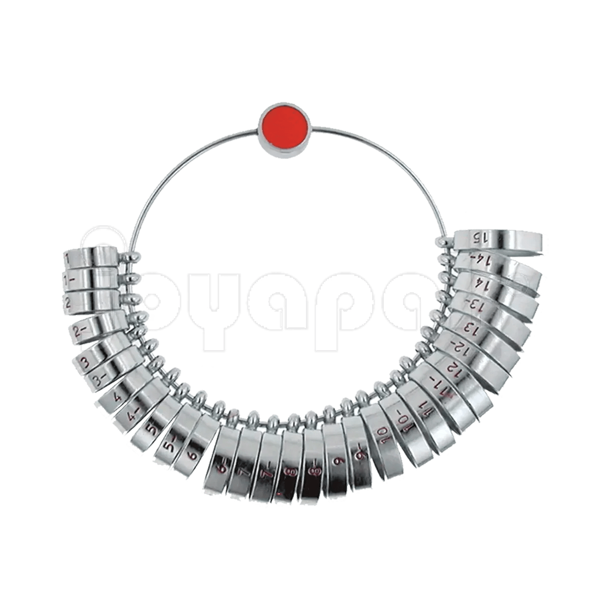 Anillero de Metal Ancho para Argolla con Graduación del 1 Al 15