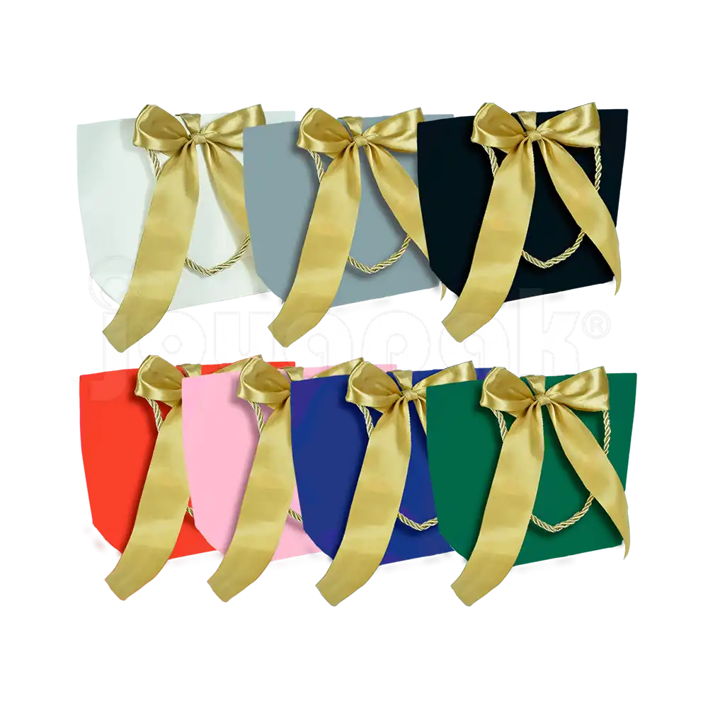 Bolsa de Papel Prisma con Listón Mediana