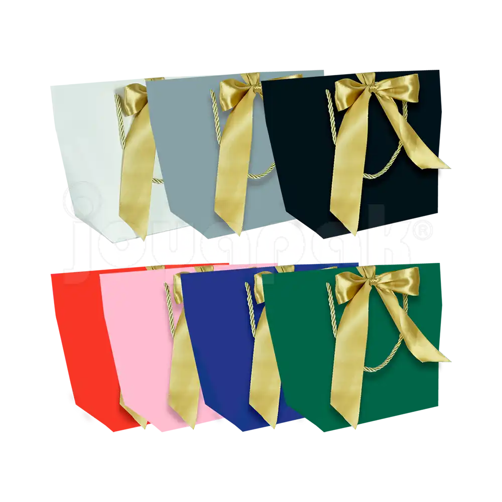 Bolsa de Papel Prisma con Listón Grande