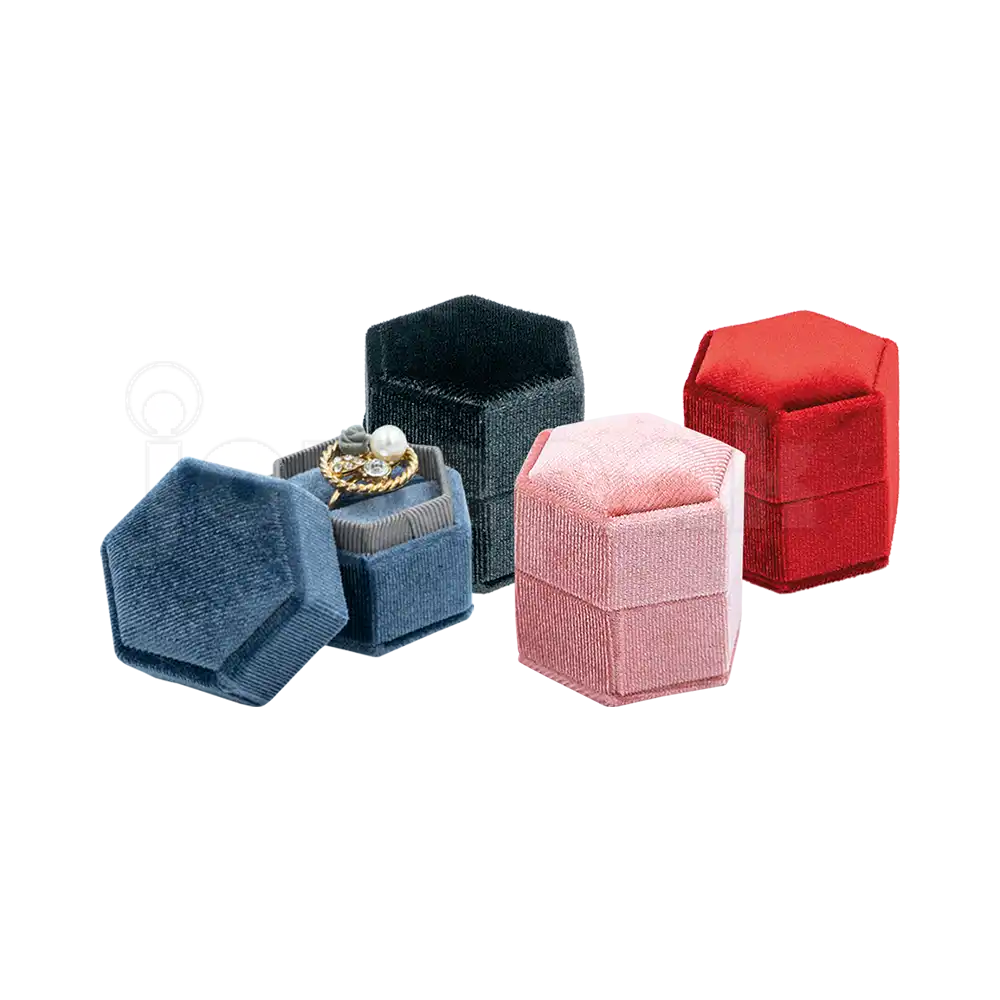 Estuche Velvet Hexagonal Chico para Anillo