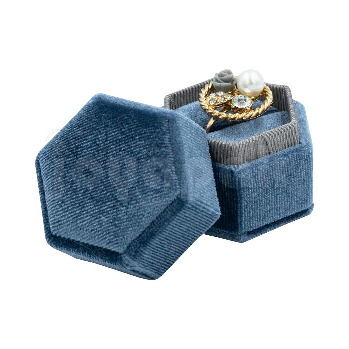 Estuche Velvet Hexagonal Chico para Anillo