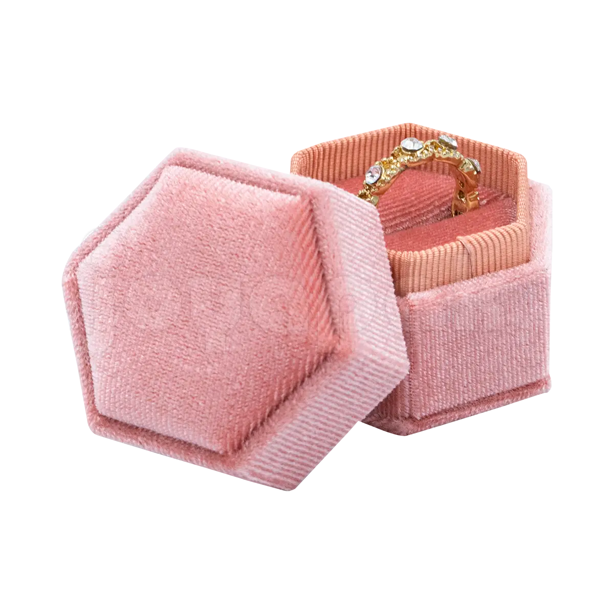 Estuche Velvet Hexagonal Chico para Anillo