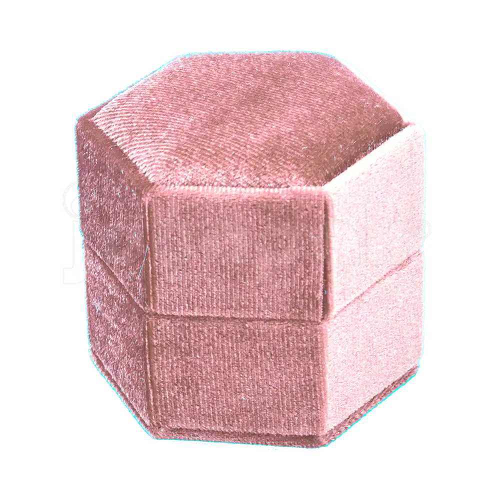 Estuche Velvet Hexagonal Grande Doble Anillo