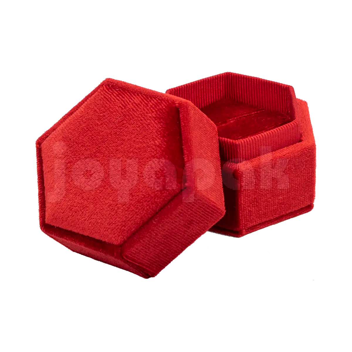 Estuche Velvet Hexagonal Grande Doble Anillo
