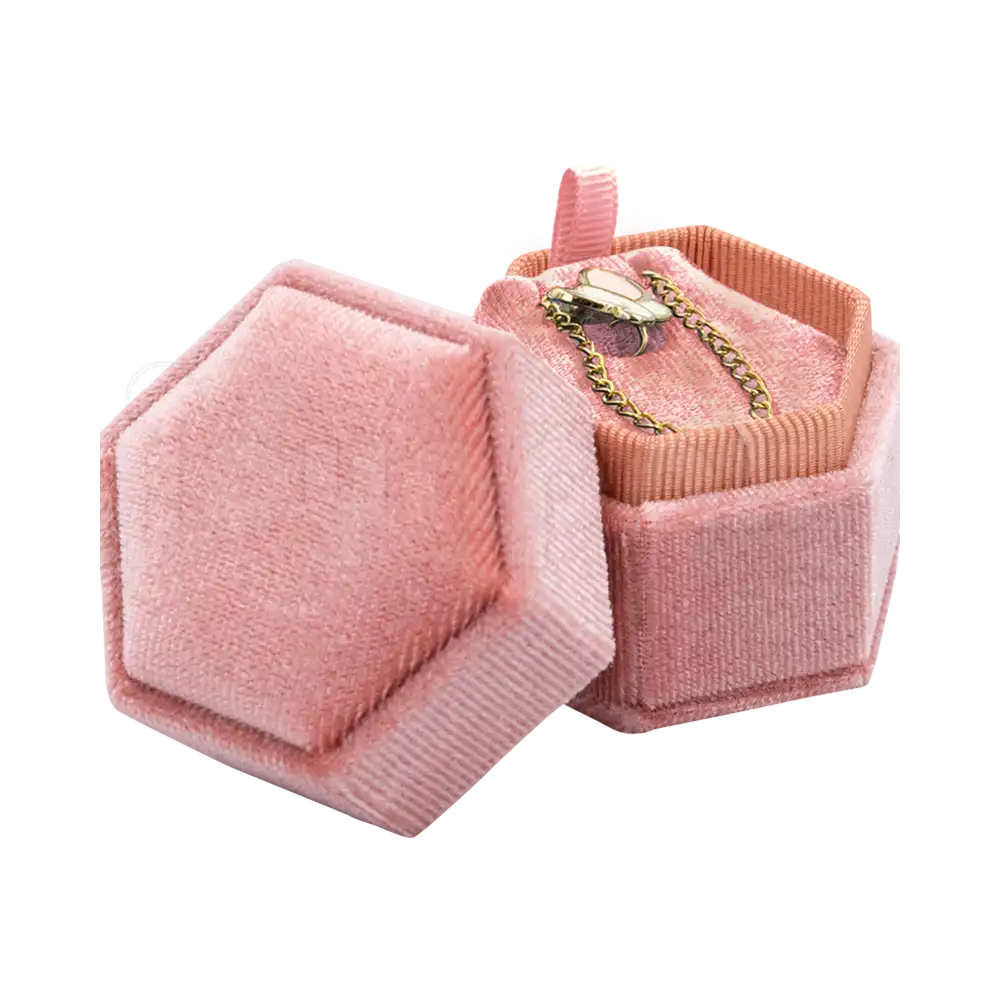 Estuche Velvet Hexagonal Grande Juego/Dije