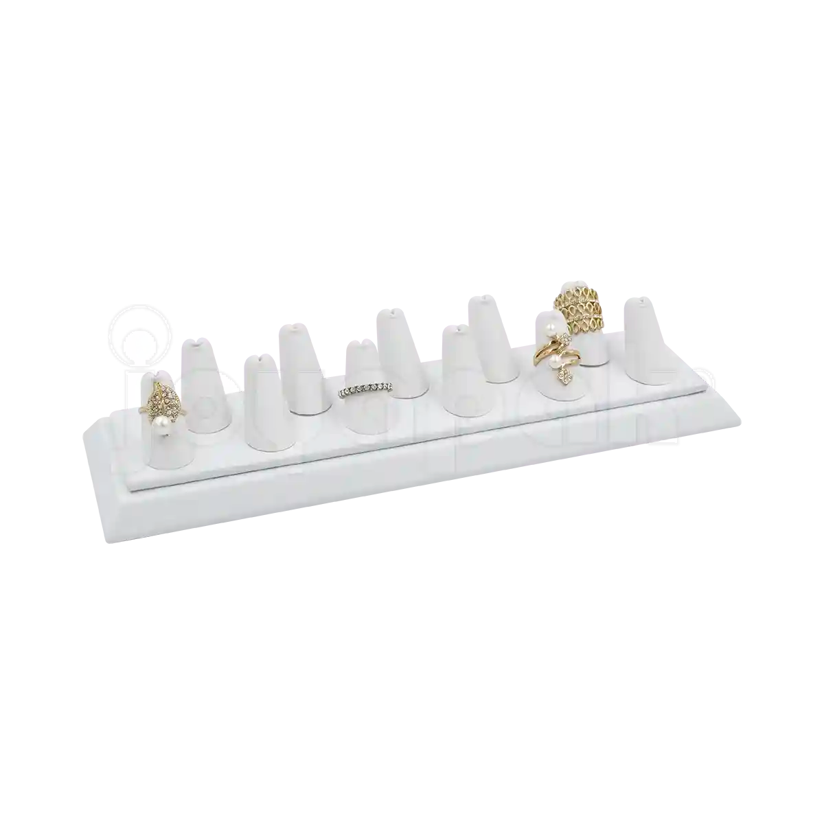 Exhibidor Imitación Piel Dedos para 11 Anillos