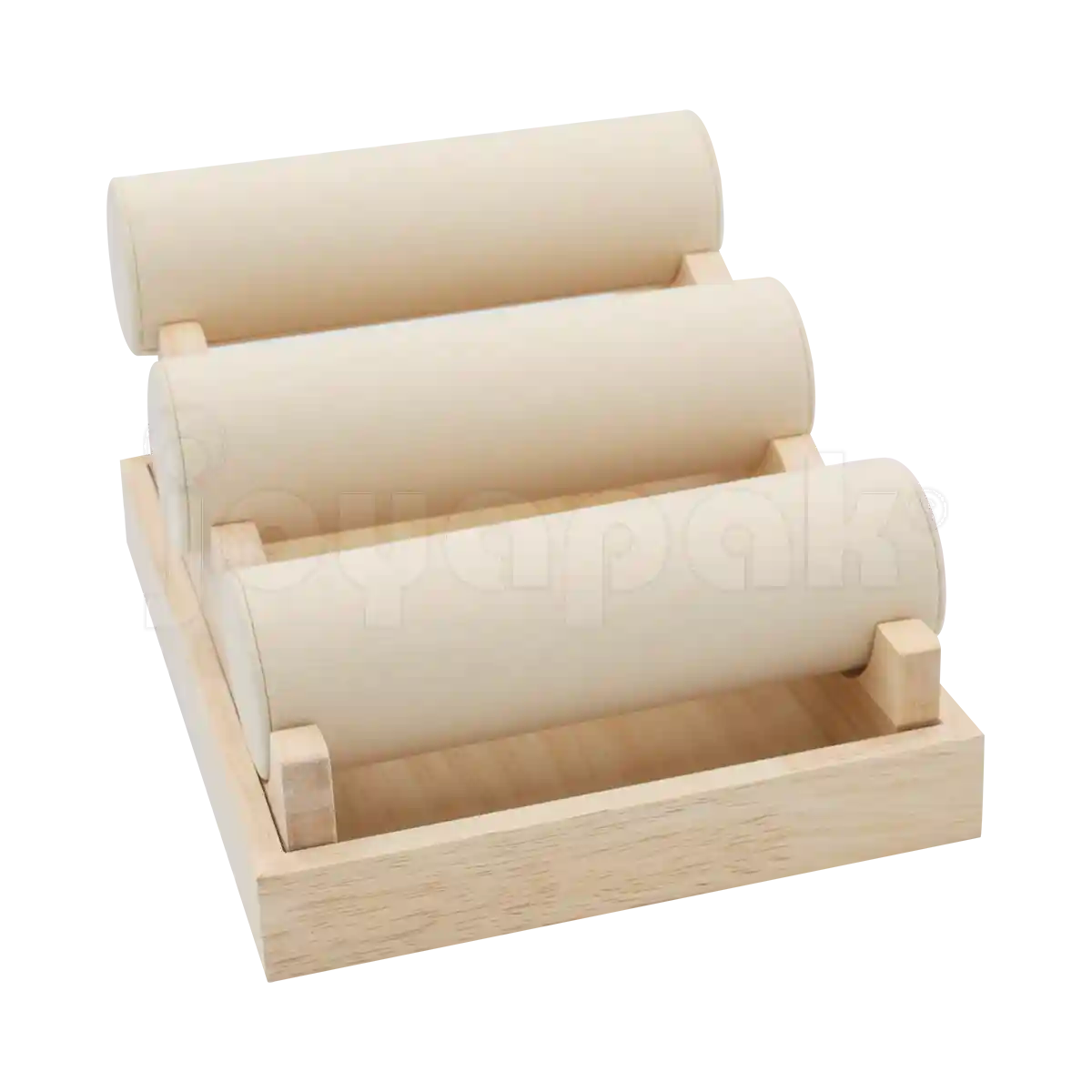 Exhibidor de Madera Natura Barra Triple para Pulseras