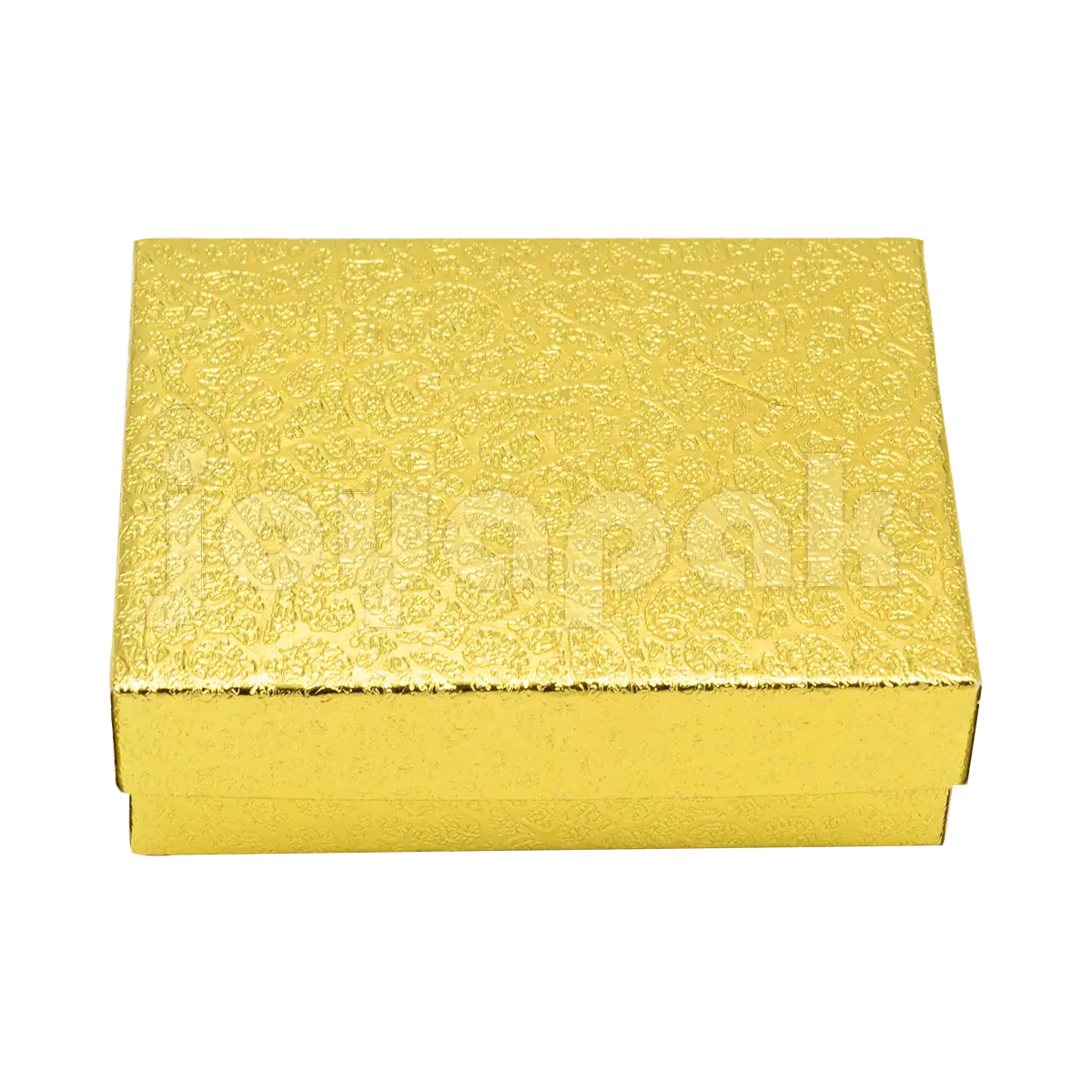 Caja de cartón dorada para aretes y collar, modelo Estrella Mediana de Joyapak.