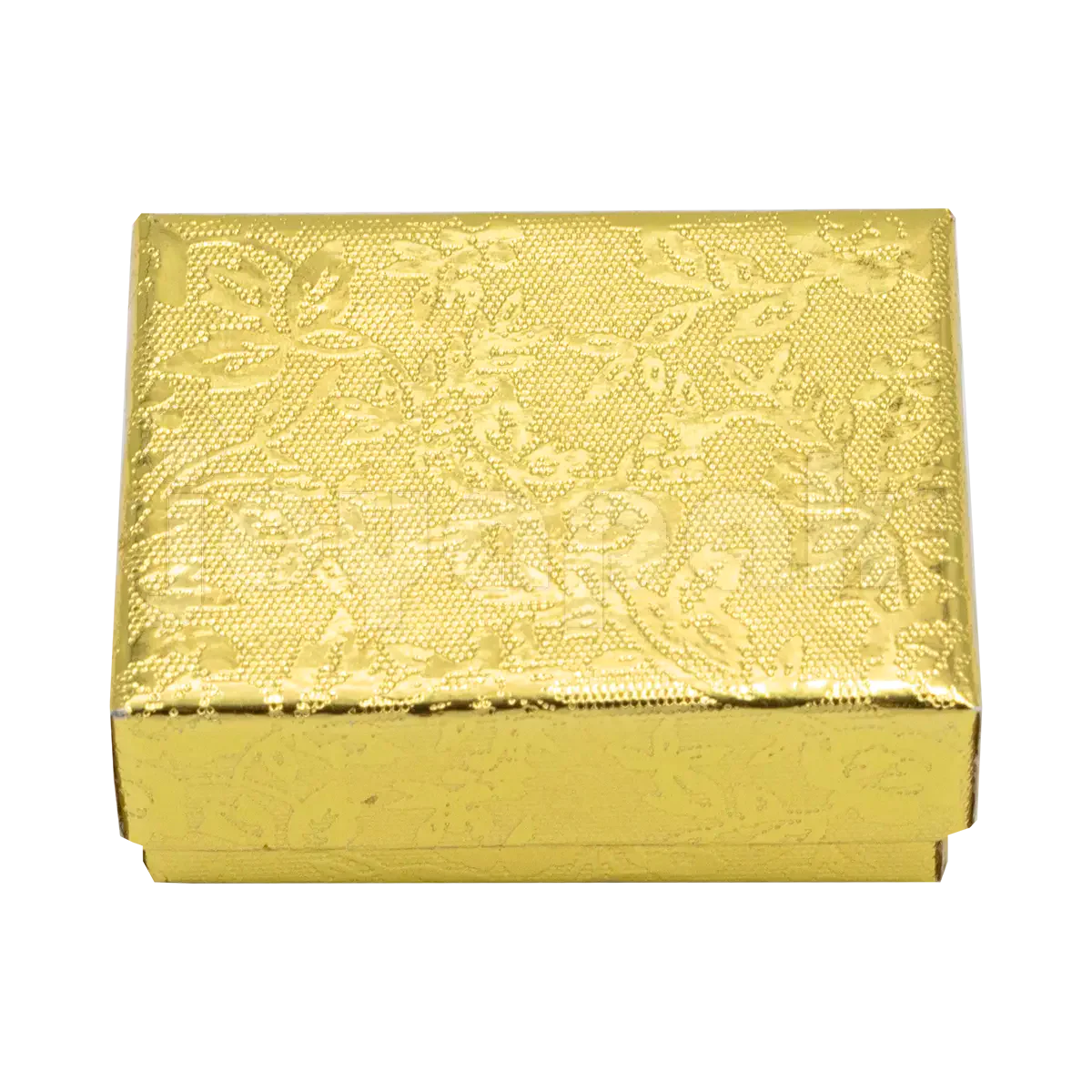 Caja Fiore mini para broquel en color dorado con diseño floral.