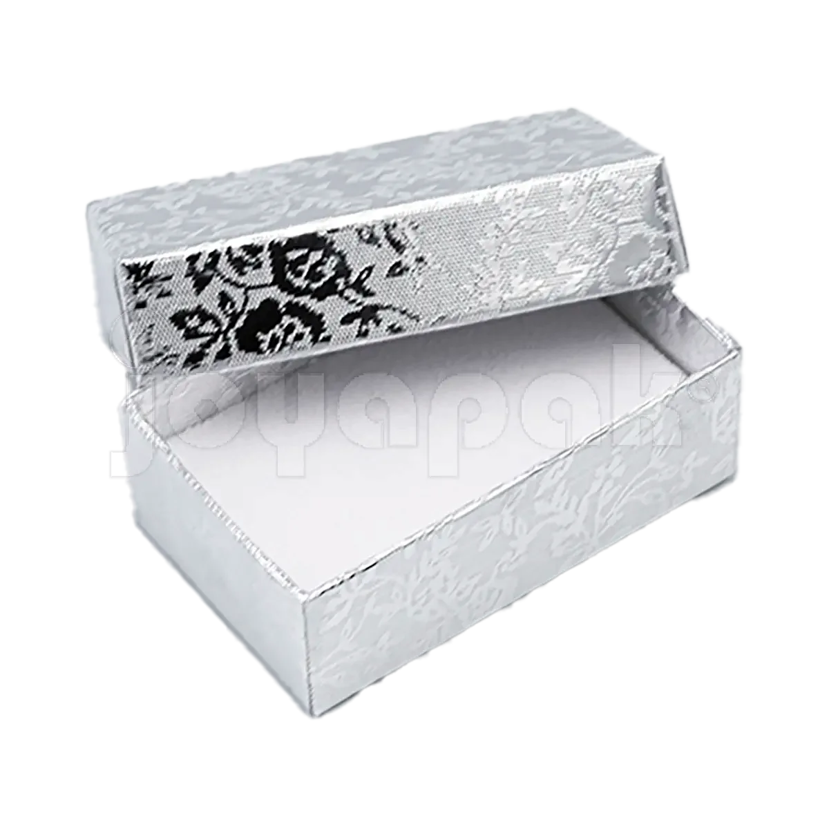 Caja Fiore chica dorada mostrando un ejemplo del servicio de impresión de logotipo gratuito de Joyapak.