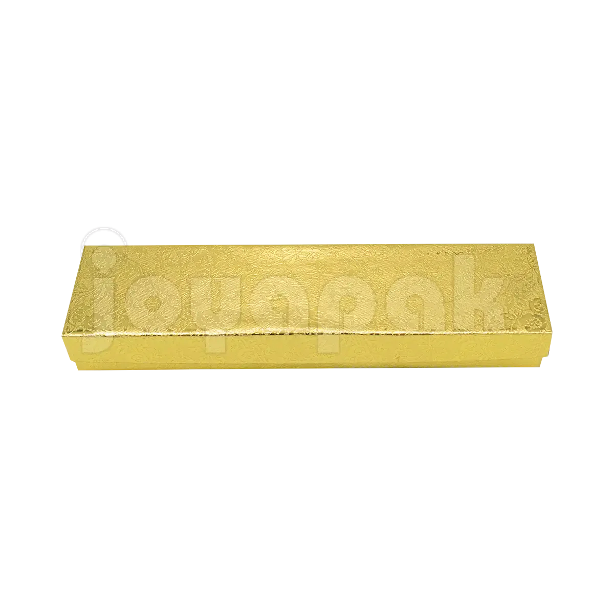 Caja Fiore rectangular para pulsera o esclava en color dorado con un elegante diseño floral.