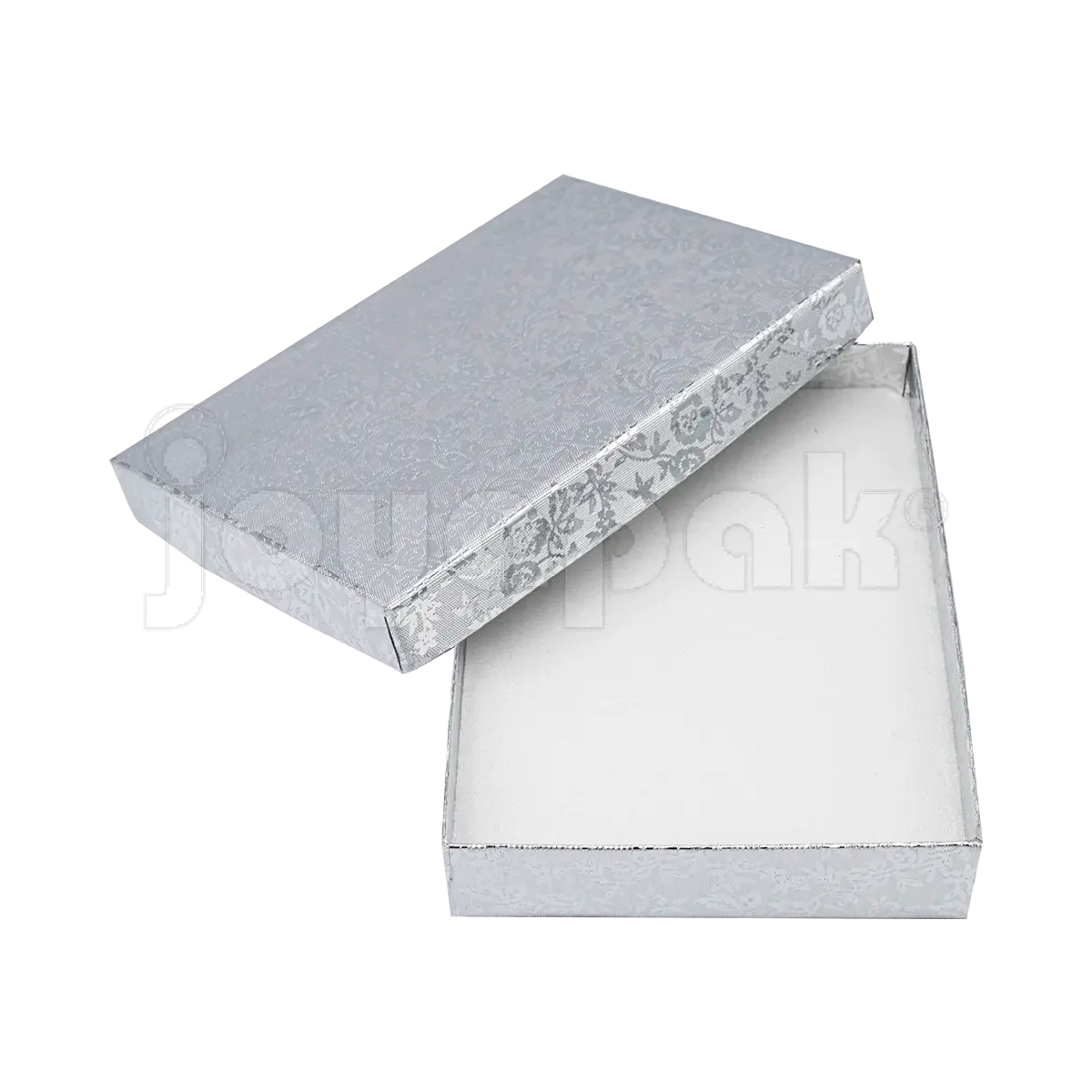 nterior de la caja Fiore para collar mostrando el inserto de terciopelo con ranuras para sujetar un collar.