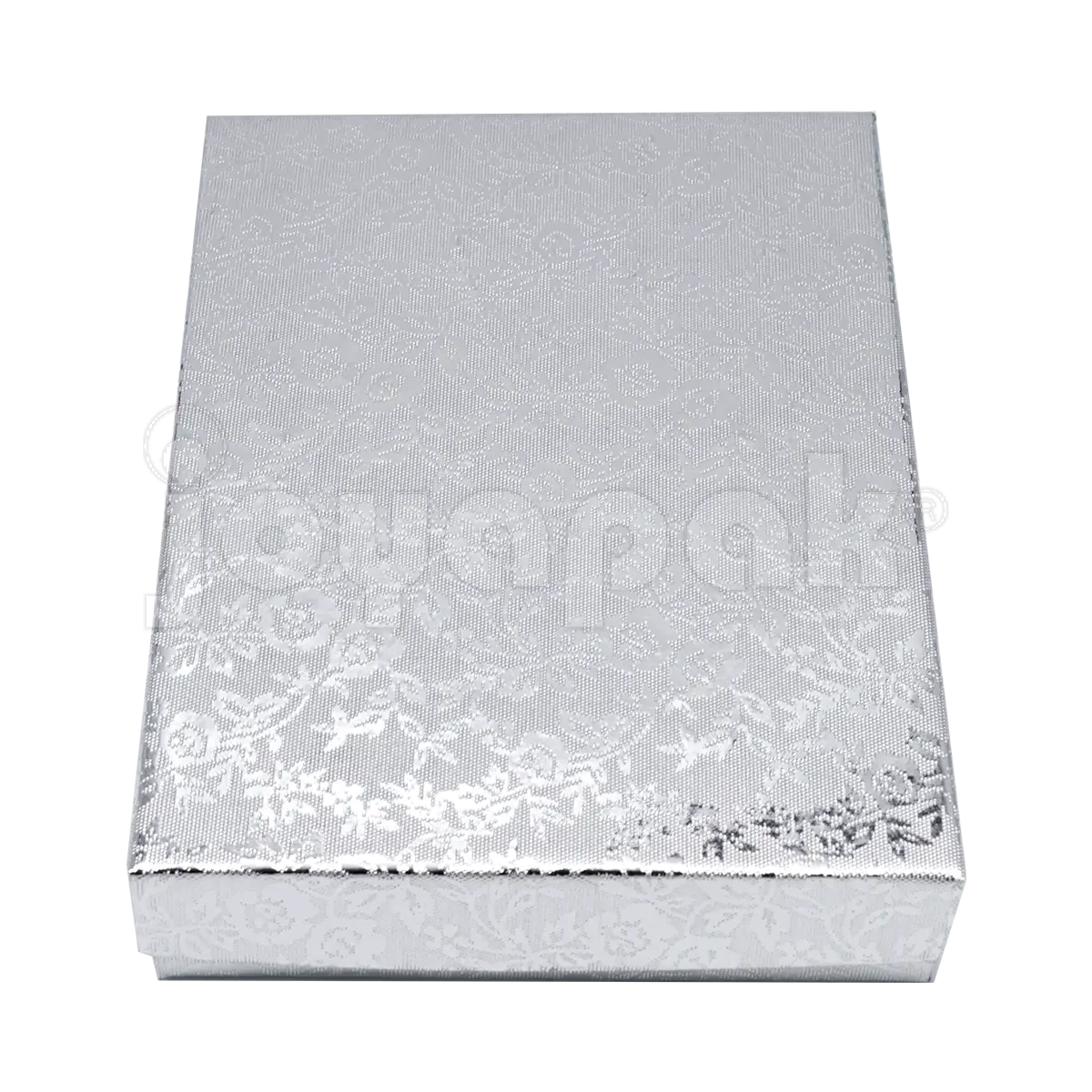 Caja para dije y cadena modelo Fiore en un moderno tono plateado brillante.