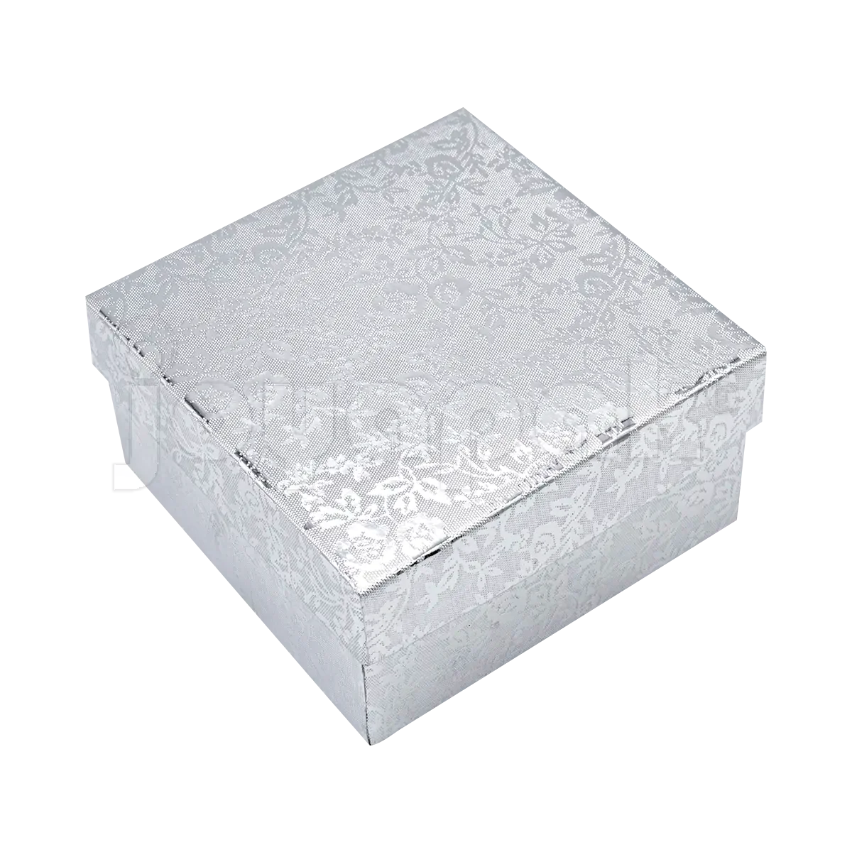 Caja alta para reloj modelo Fiore en un elegante acabado plateado metalizado.