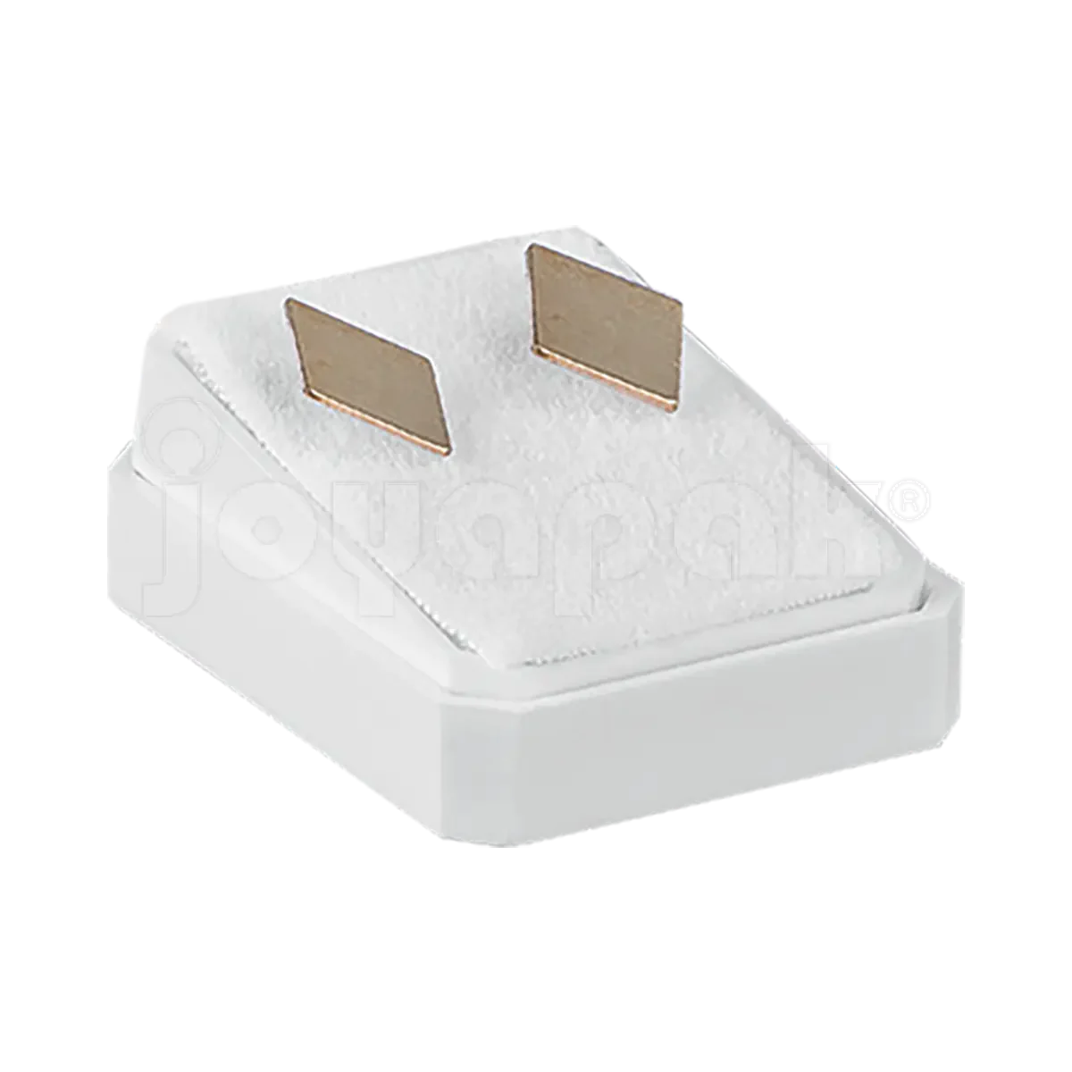 Interior de terciopelo blanco en caja de plástico para broquel, venta por mayoreo en Joyapak.