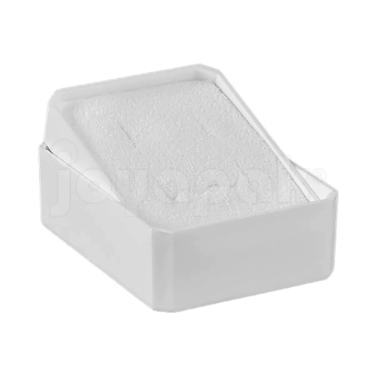 Interior de terciopelo blanco en caja de plástico para juego, venta por mayoreo en Joyapak.