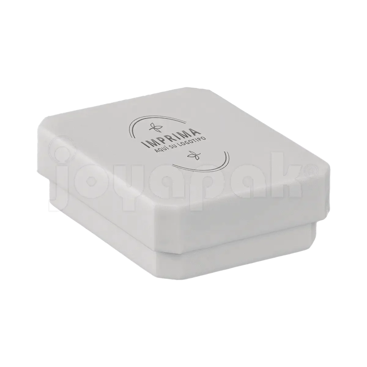 Caja exhibidor de plástico blanco para aretes, empaque profesional para joyería con logo impreso.