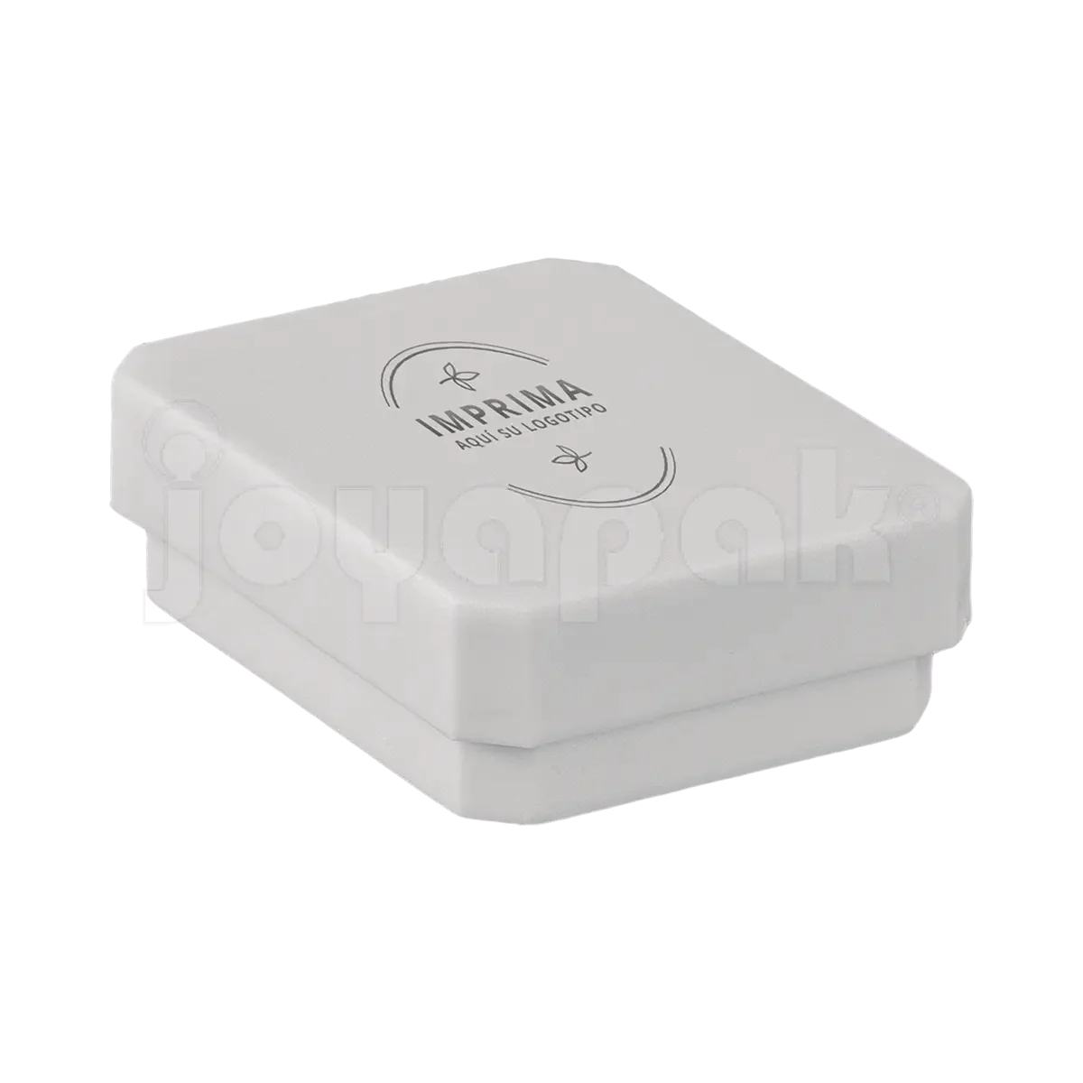 Caja exhibidor de plástico blanco para aretes, empaque profesional para joyería con logo impreso.