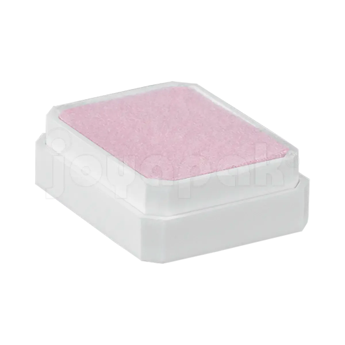 Caja para aretes con inserto de esponja y terciopelo rosa, ideal para marcas de joyería.