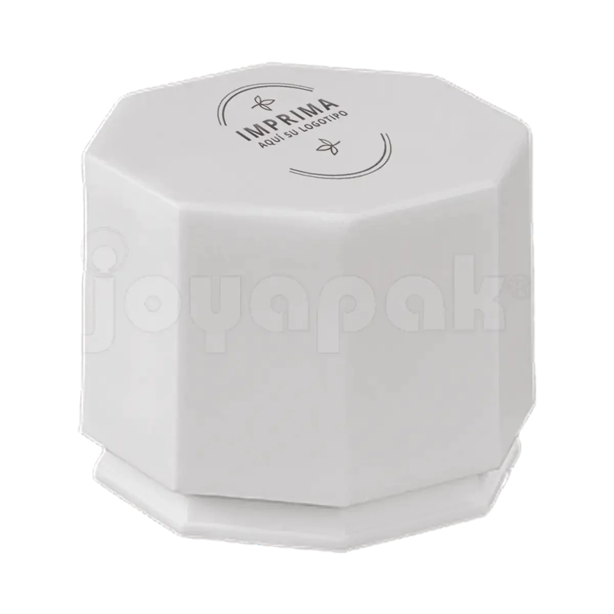 Caja exhibidor de plástico blanco para anillo, ideal para empaque de joyería con logo.