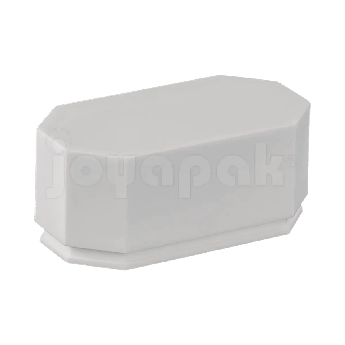 Caja exhibidor de plástico blanco para argollas, empaque profesional para joyería de bodas.