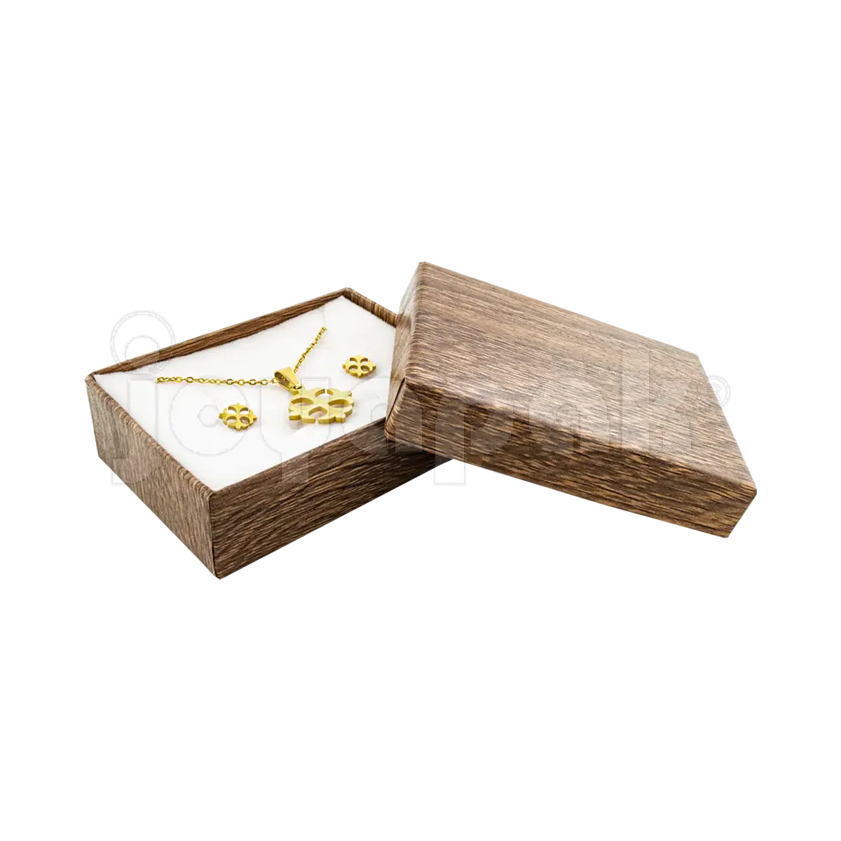 Caja Forest Mediana para Juego Chico: Arete, Cadena con Dije