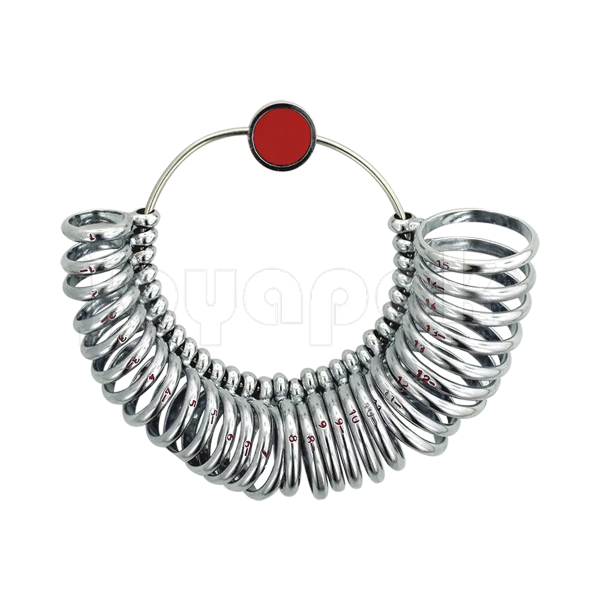 Anillero de Metal Media Caña con Graduación del 1 al 15