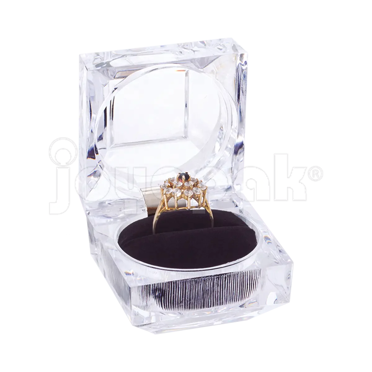 Estuche Acrílico Cristal para Anillo Cuadrado