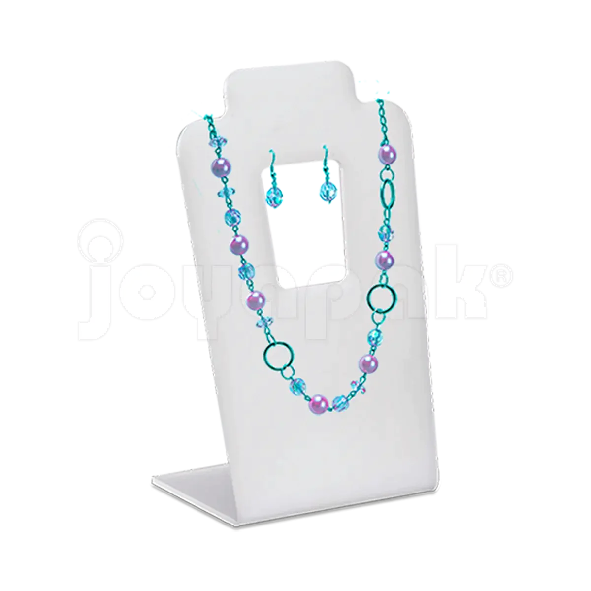 Exhibidor de Acrílico Cuello Largo Con Ventana para Collar / Aretes