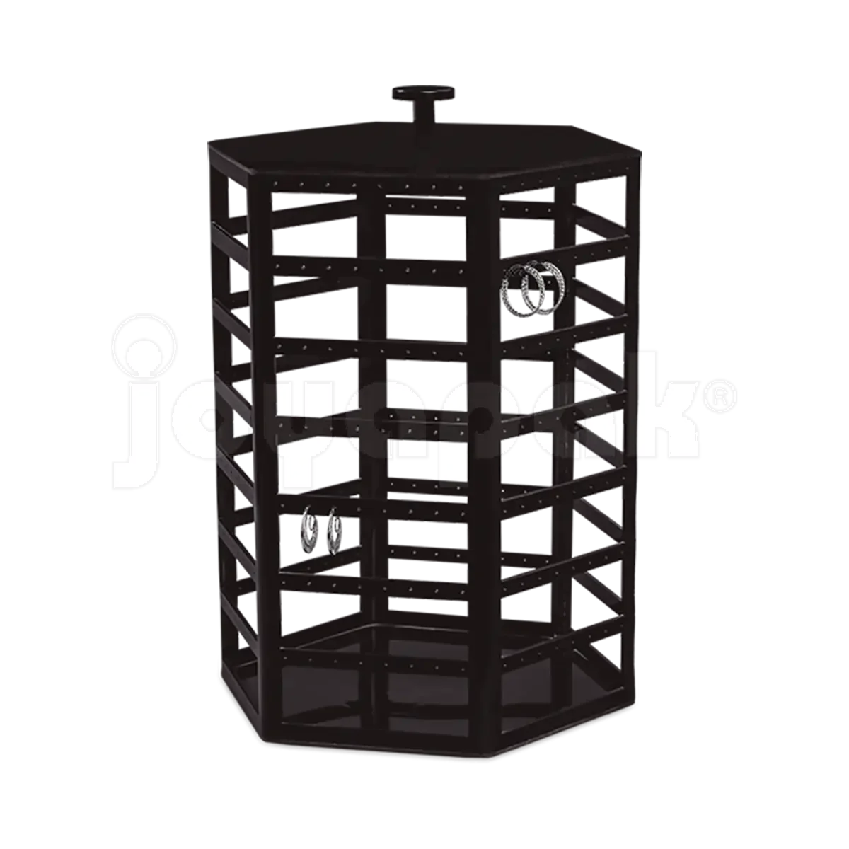 Exhibidor de Acrílico Hexagonal Giratorio para Aretes